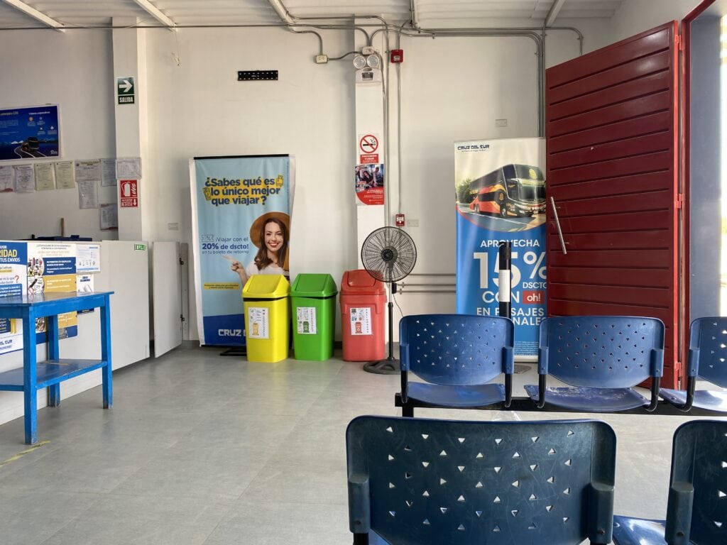 Cruz del sur bus station in Mancora Peru