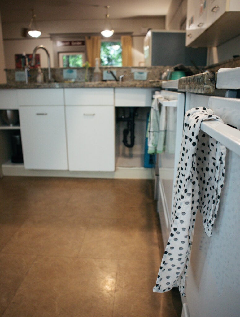 the shared kitchen at a hostel in portland oregon