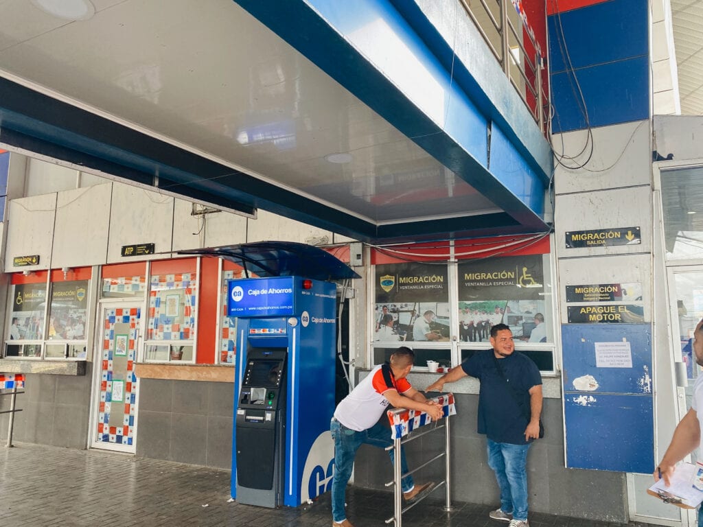 the panama costa rica border building for the exit stamp out of panama