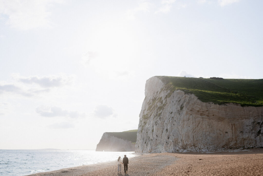 Sarah and Dan on beach in Dorset England