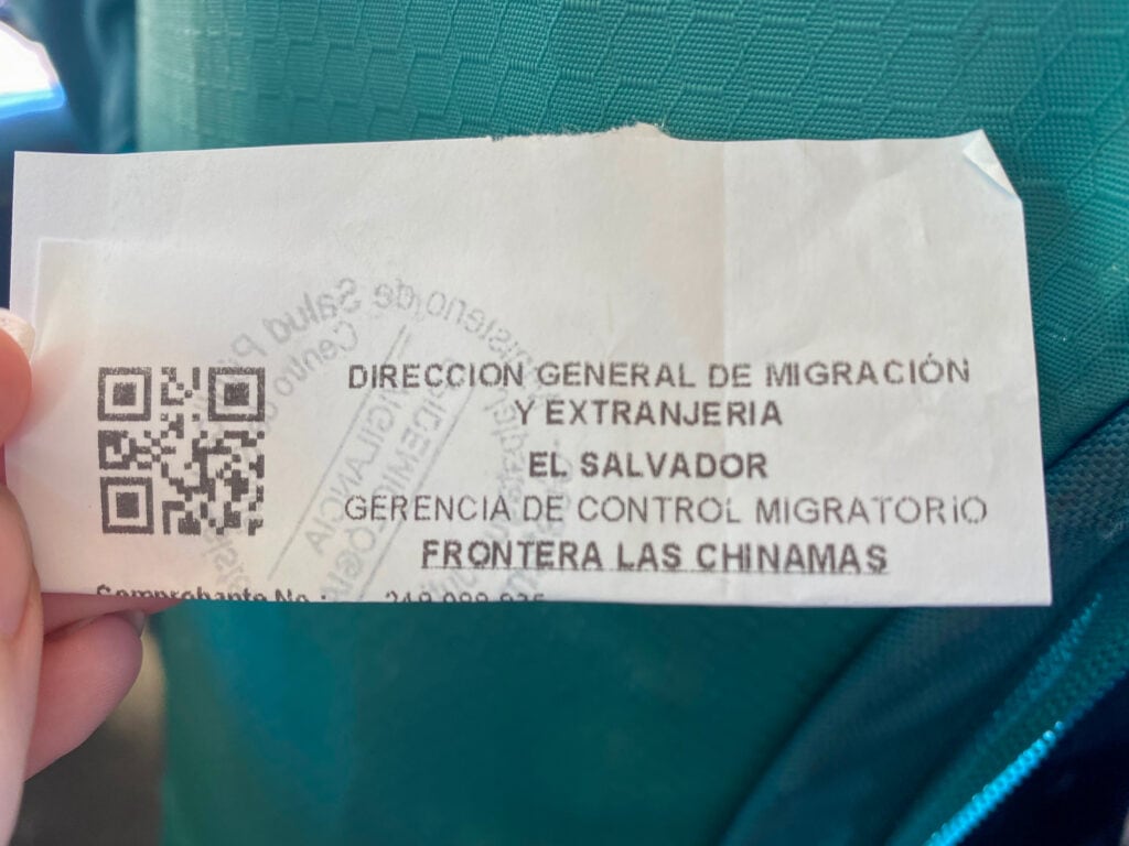 A receipt that says frontera las chinimas.