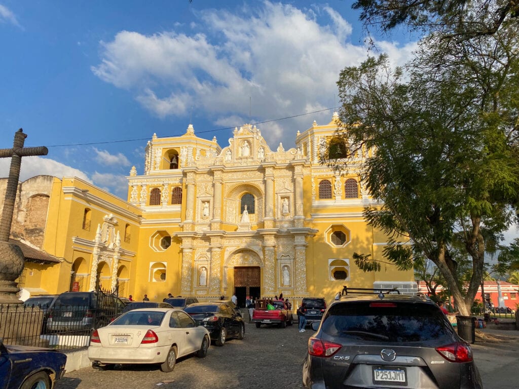 Yellow church in Antigua Guatemala