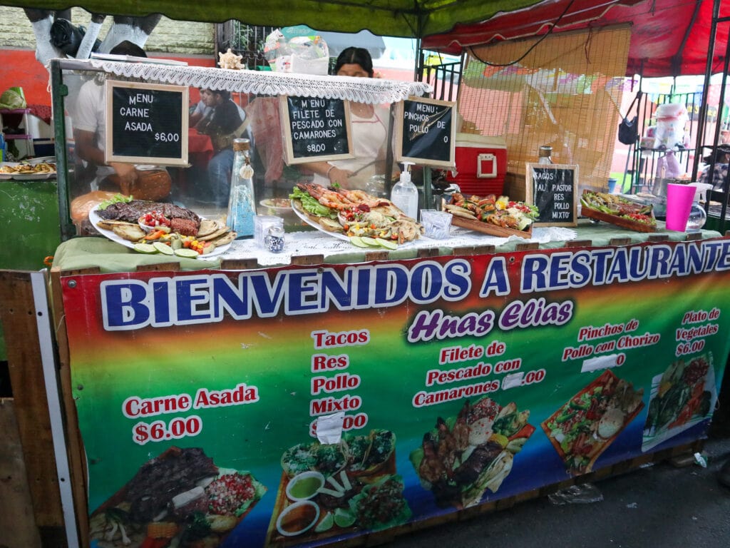 A food stall at the food festival in El Salvador.