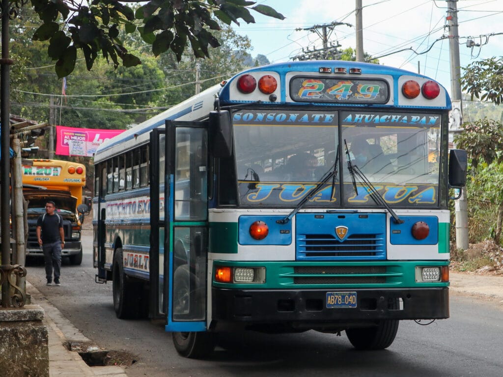 Chicken bus in El Salvador on the Ruta de las Flores.