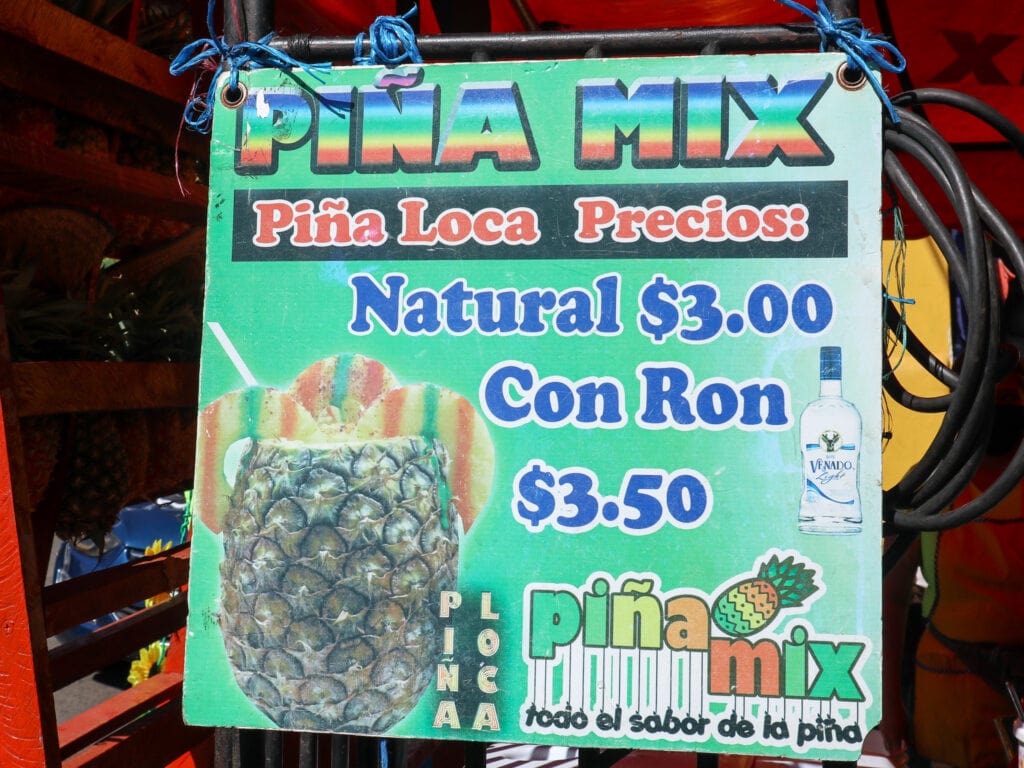 Pina mix sign.
