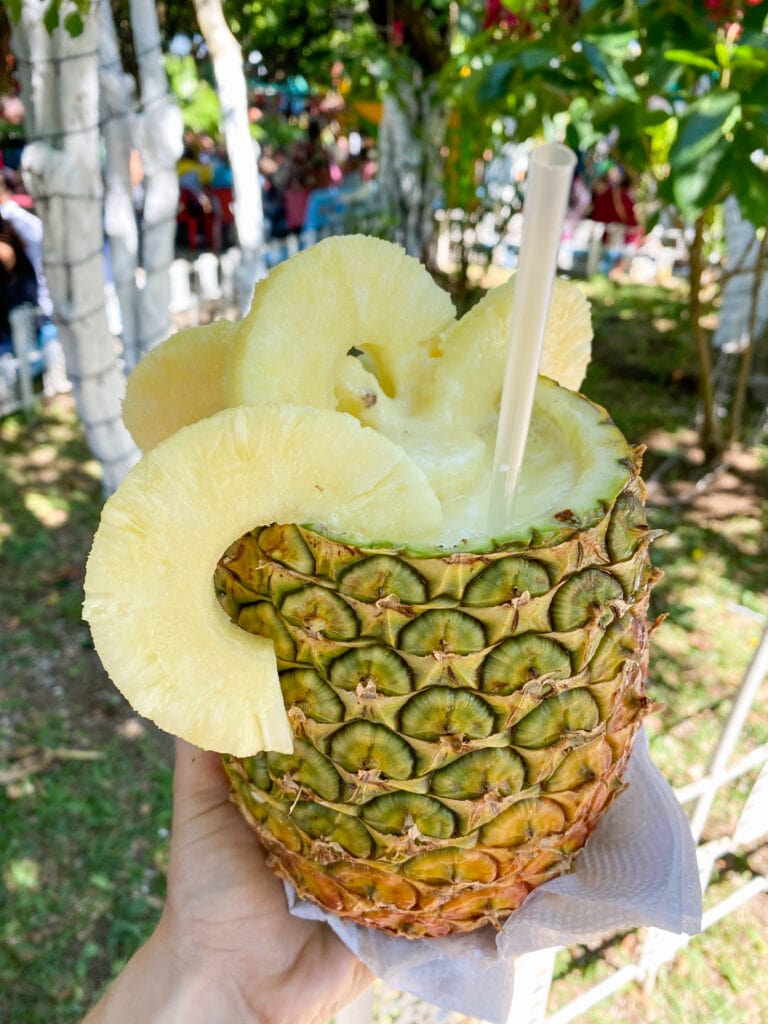 Pineapple loca at the Juayua food festival in El Salvador.