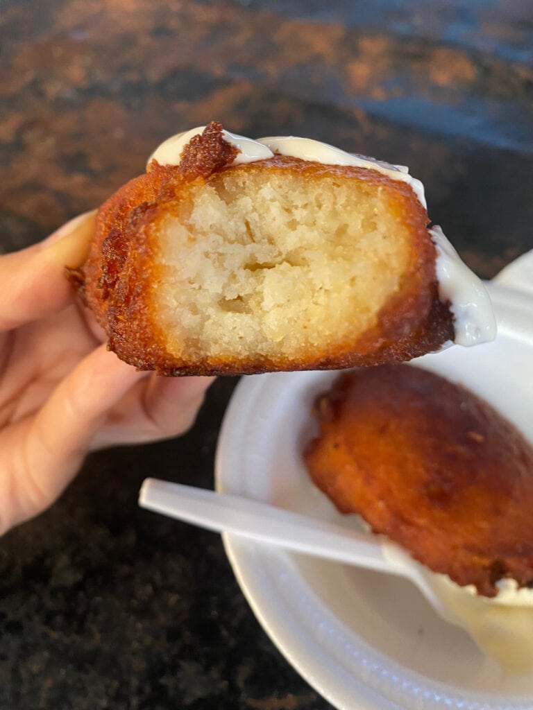 Tortitas de elote at the Juayua Food Festival in El Salvador.