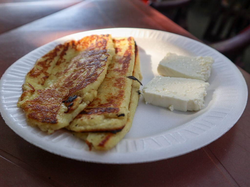 Riguas, a traditional El Salvador food at the feria gastronomica in Juayua.