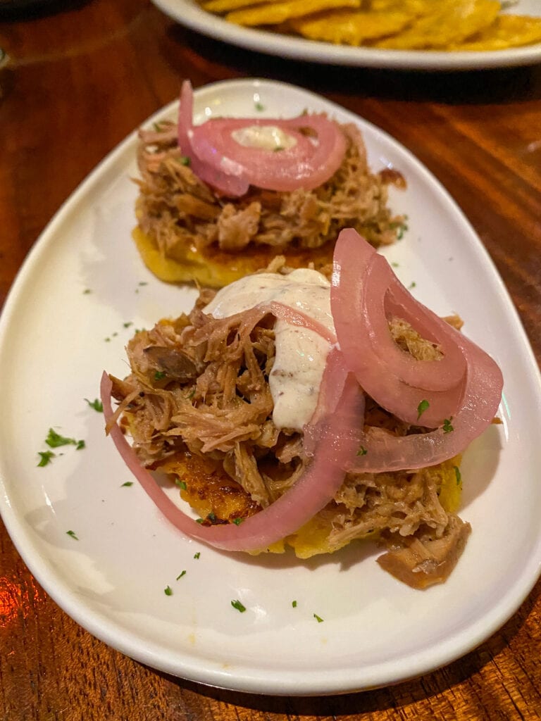 arepas and pork