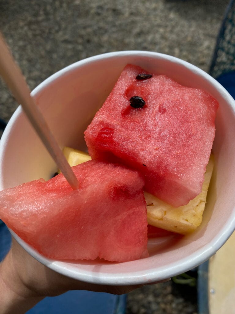 a cup of watermelon