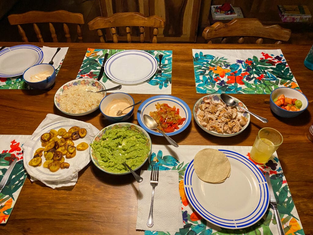 a table set for dinner