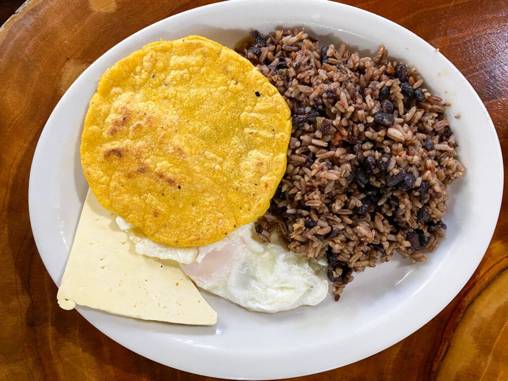 a typical gluten free costa rica breakfast