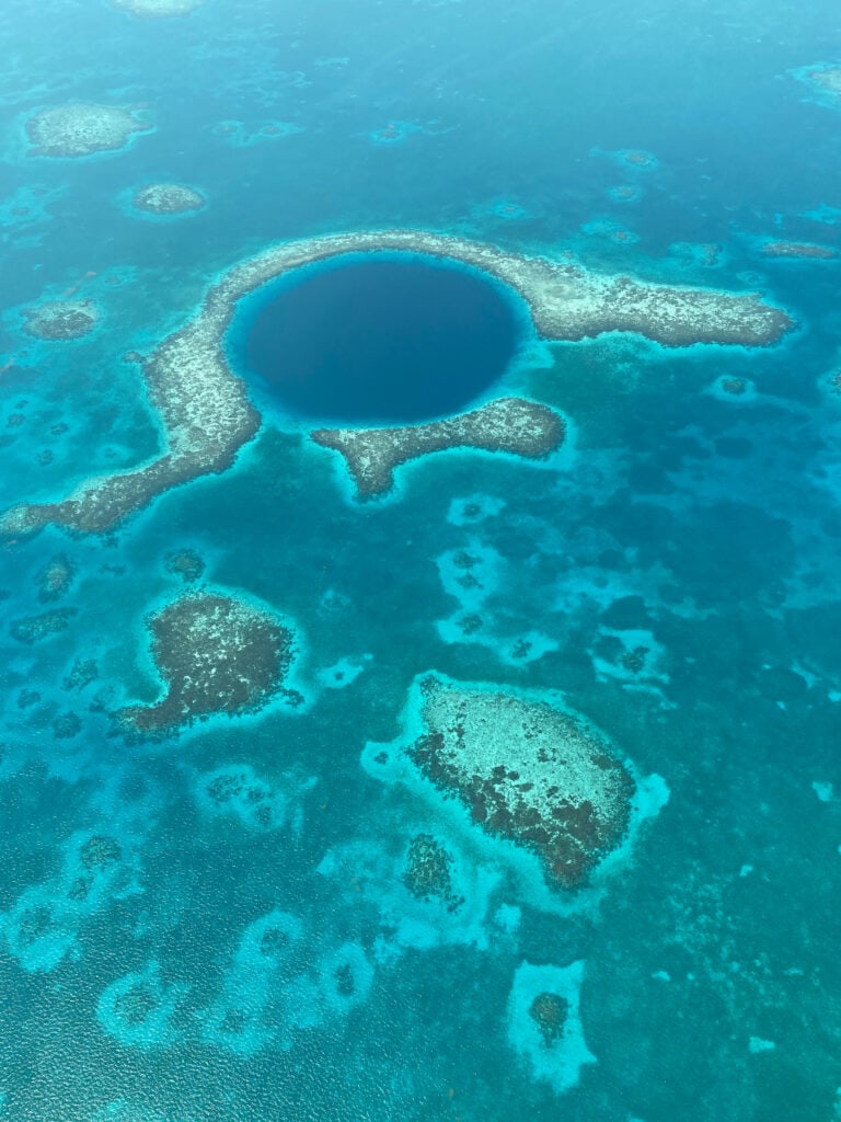 The blue hole in Belize.