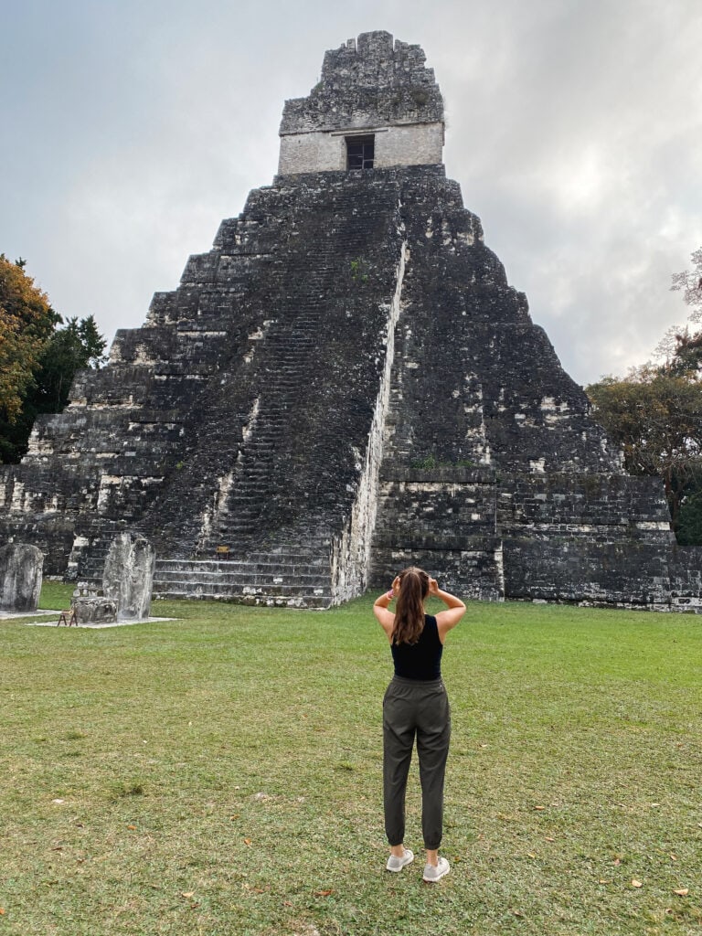 Sarah looking out toward Tikal Ruins.