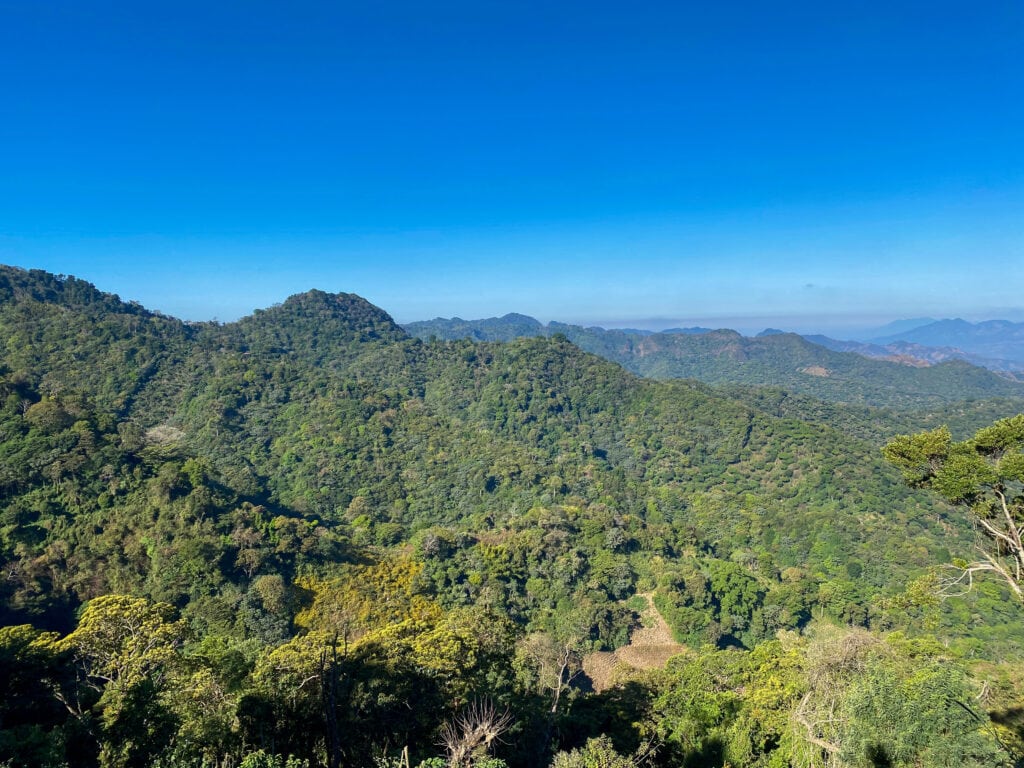 Views over El Impossible National Park after the El Salvador cliff jumping tour.
