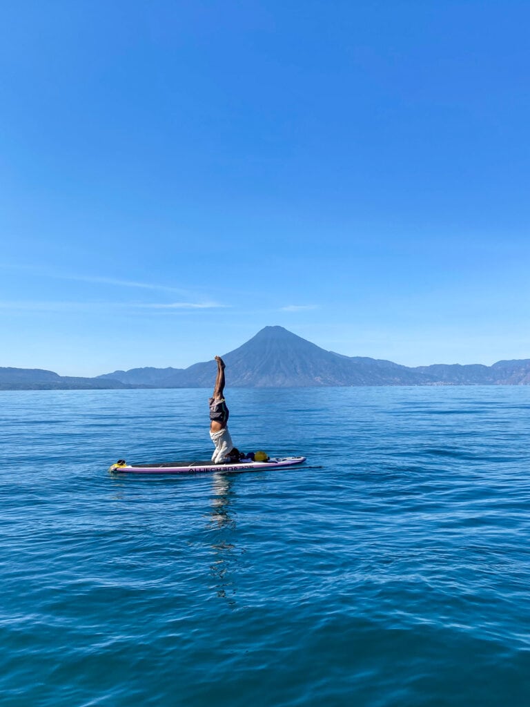 SUP yoga lake atitlan Guatemala.