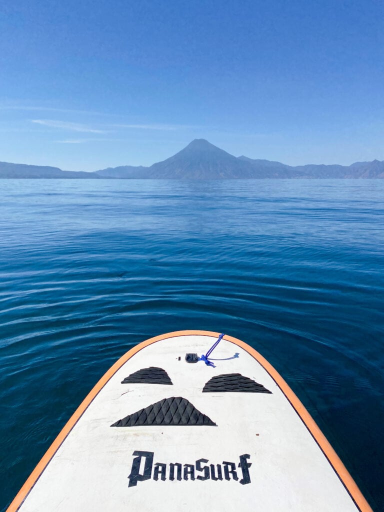 Paddle boarding Lake Atitlan.