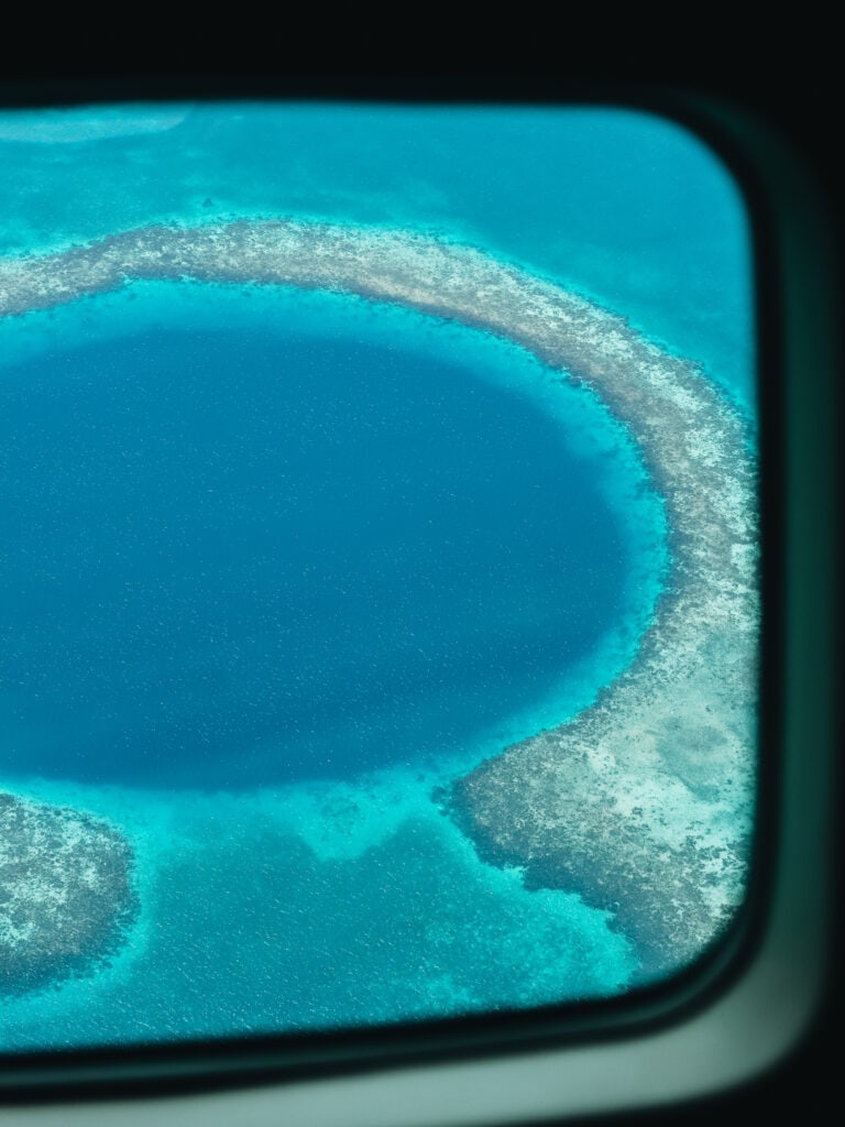 Science flight over Blue Hole in Belize
