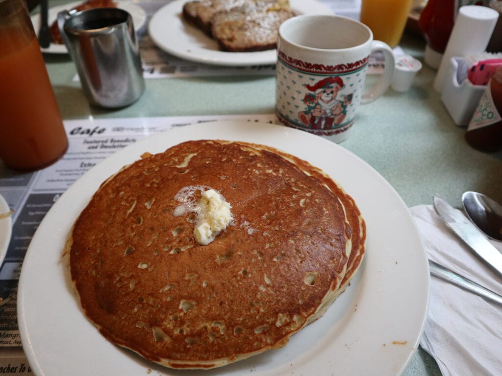 A large gluten free pancake. Gluten free breakfast florida keys.