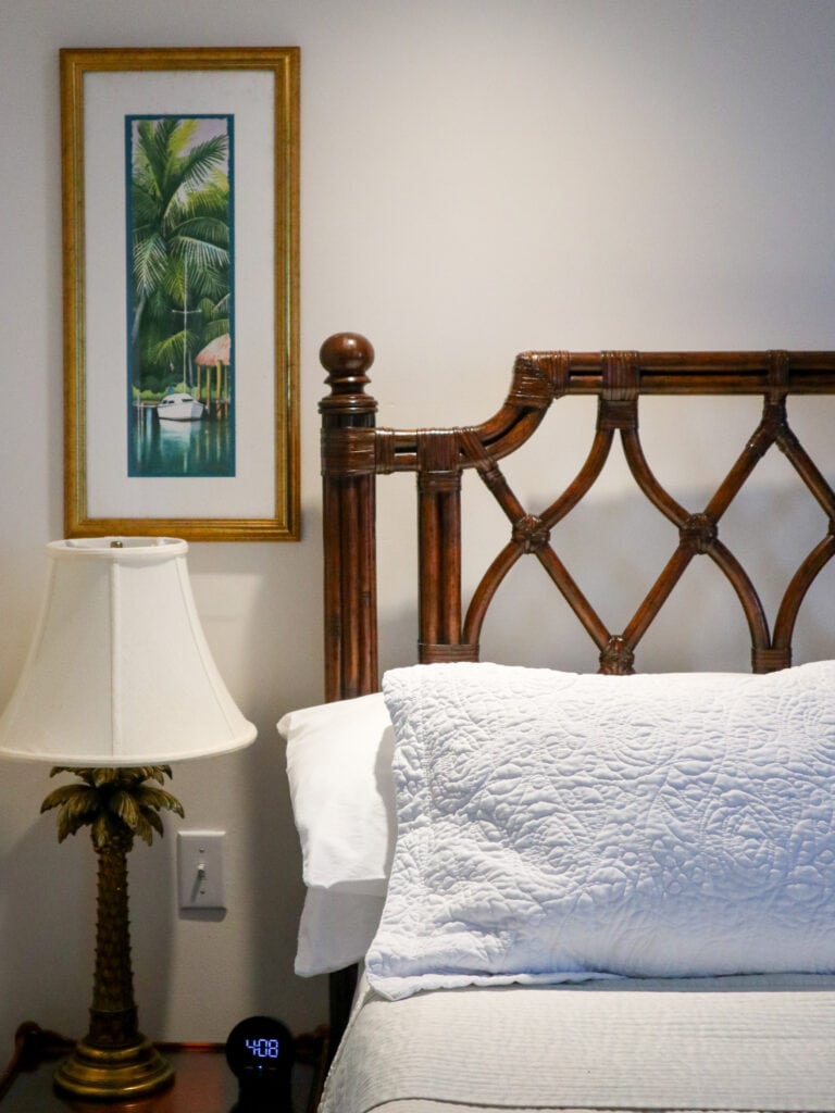 The bed at Garden Hotel Key West.