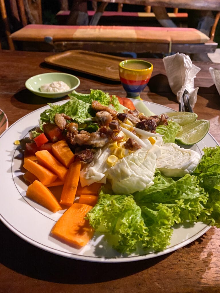 Gluten free chicken salad in Sumatra