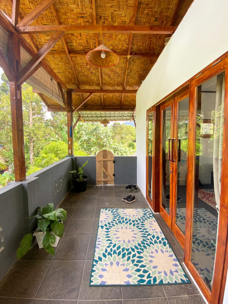 Balcony at villa in Bukit Lawang