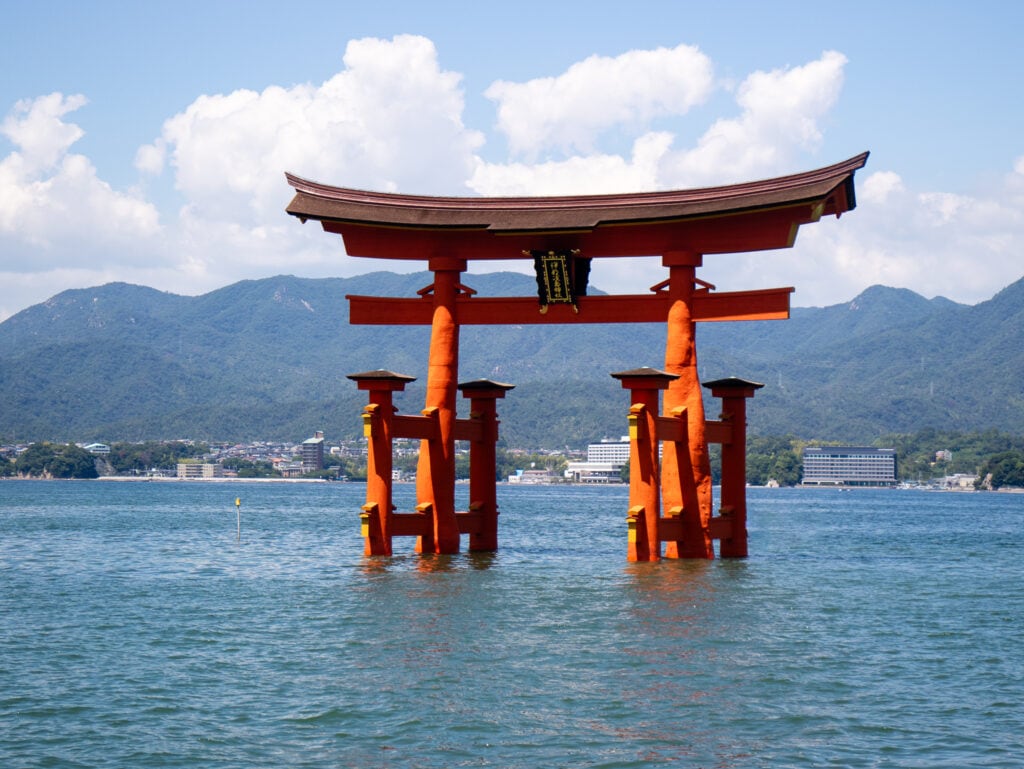 Floating torii gate Miyajima Island.