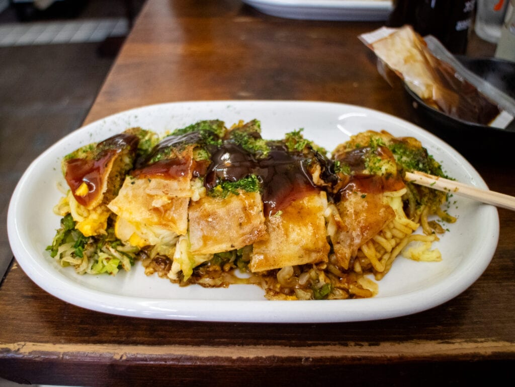 Celiac safe, gluten free okonomiyaki in Hiroshima
