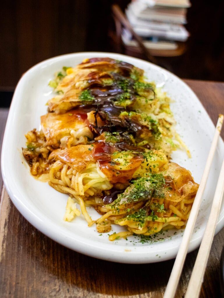 Gluten free okonomiyaki in Hiroshima 