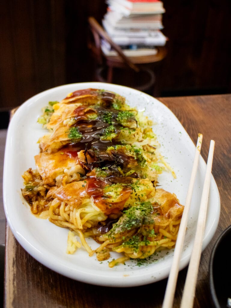 Gluten free hiroshima style okonomiyaki at Koguma.