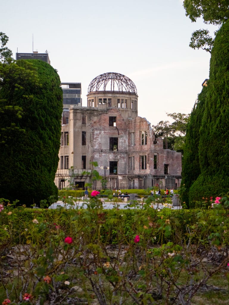 A-bomb dome at sunset in Hiroshima