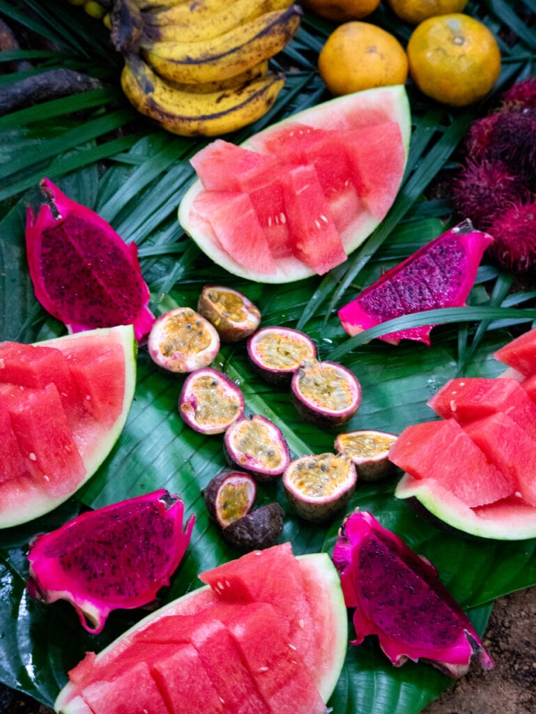 Fruit on the jungle floor in Indonesia