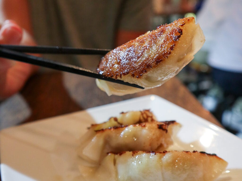 Gluten free gyoza in Japan