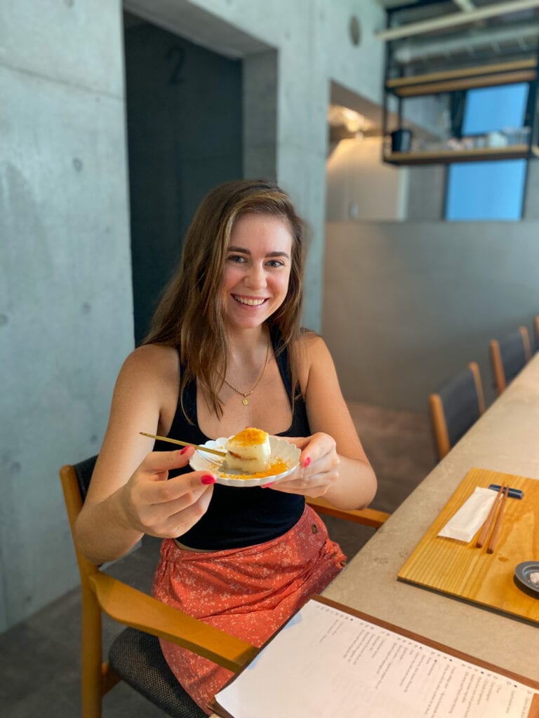 Sarah at Kushiage Su in Tokyo