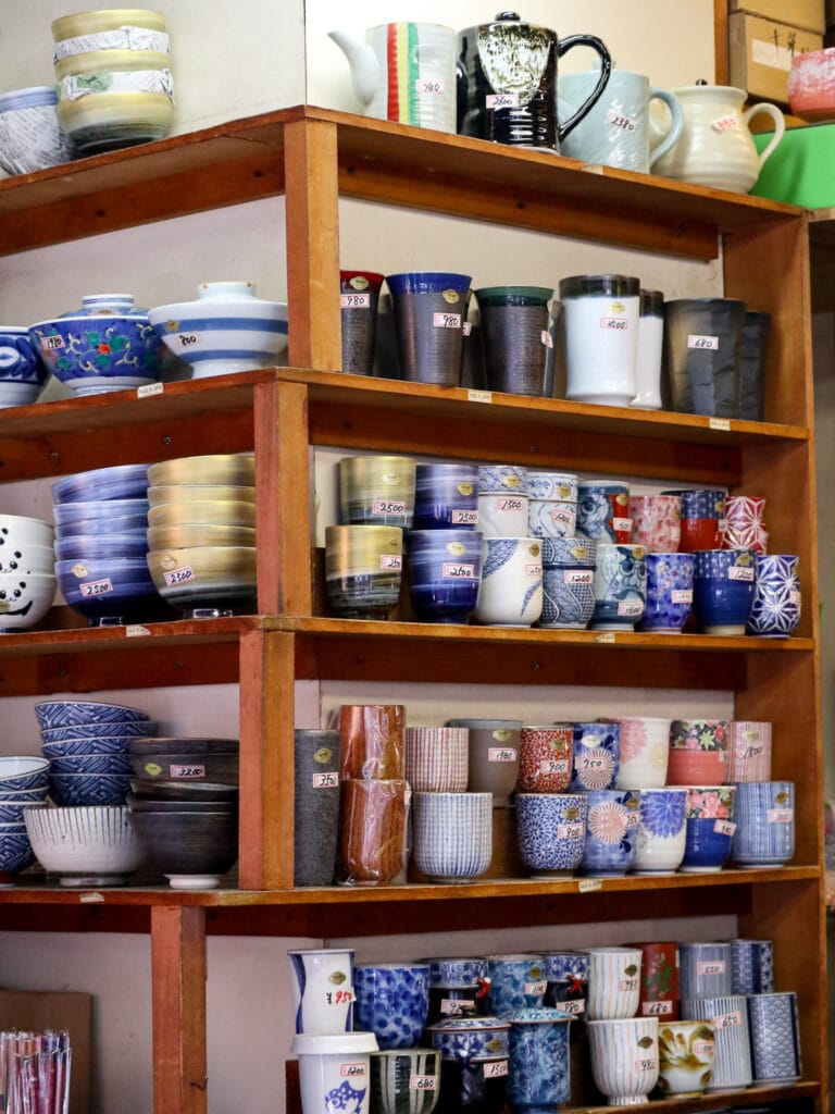 Pottery at tsukiji fish market.