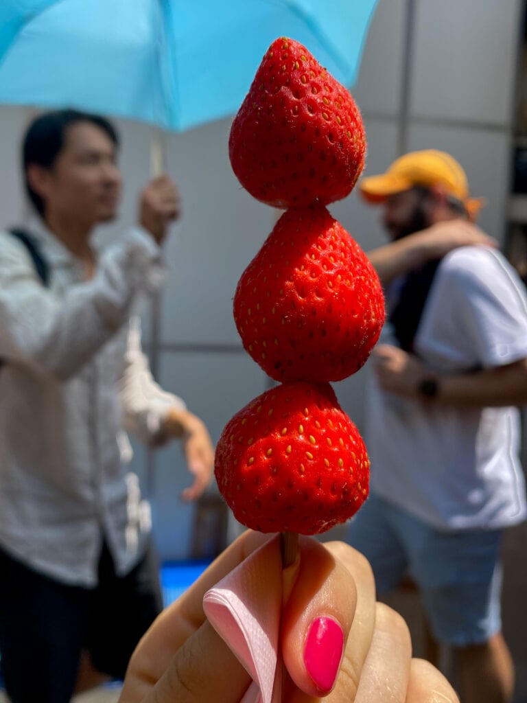 Strawberry skewer in Tokyo