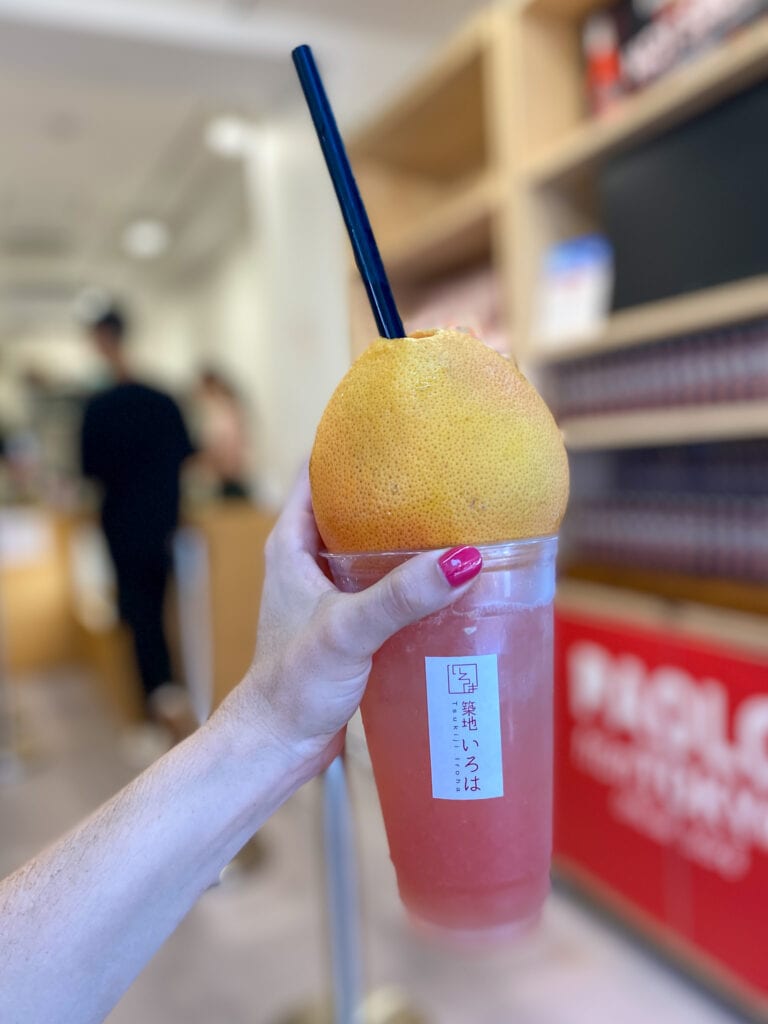 Grapefruit juice tsukiji fish market