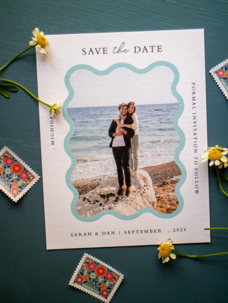 Our Lake-Inspired Save The Dates With Basic Invite