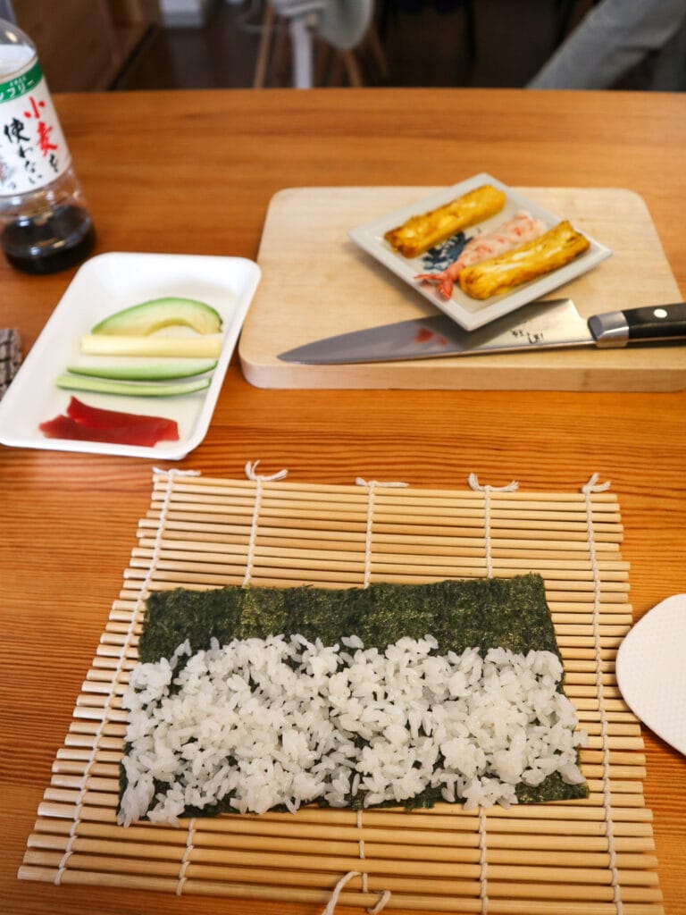 Rolling sushi.
