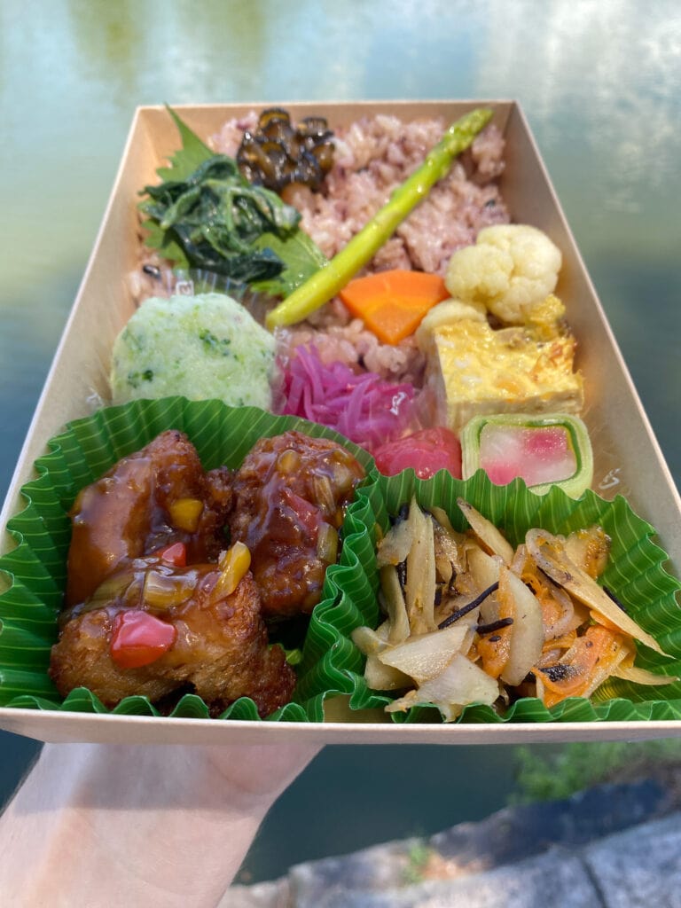 Naramachi Vegan Nabi gluten free bento box in Japan