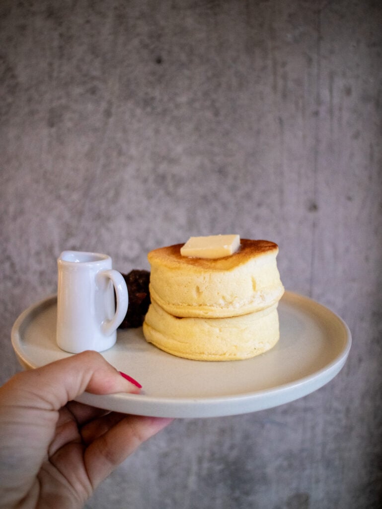 Gluten free fluffy pancake in Kyoto.