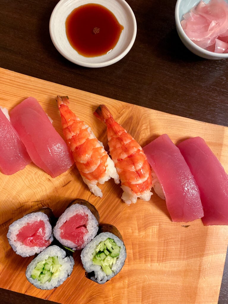 Plate of sushi in Kyoto