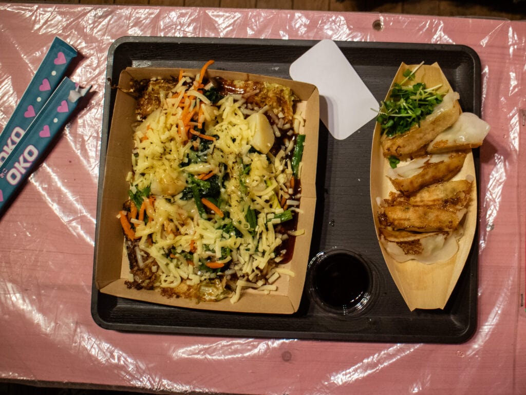 Gluten free okonomiyaki and gyozas in Osaka