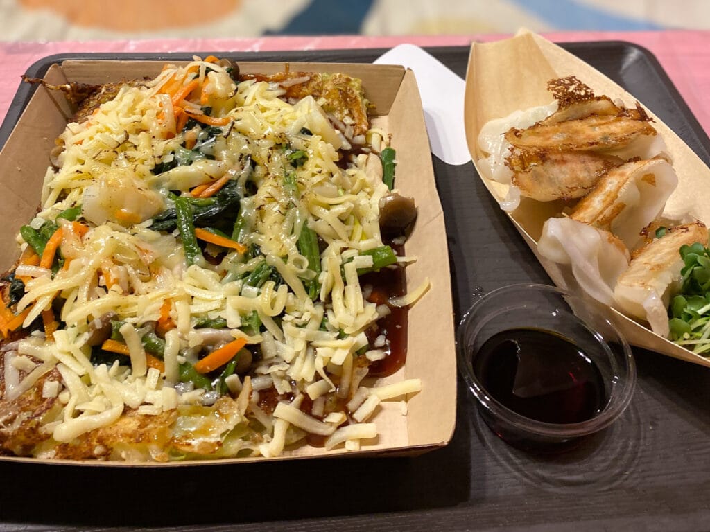 Gluten free okonomiyaki and gyozas