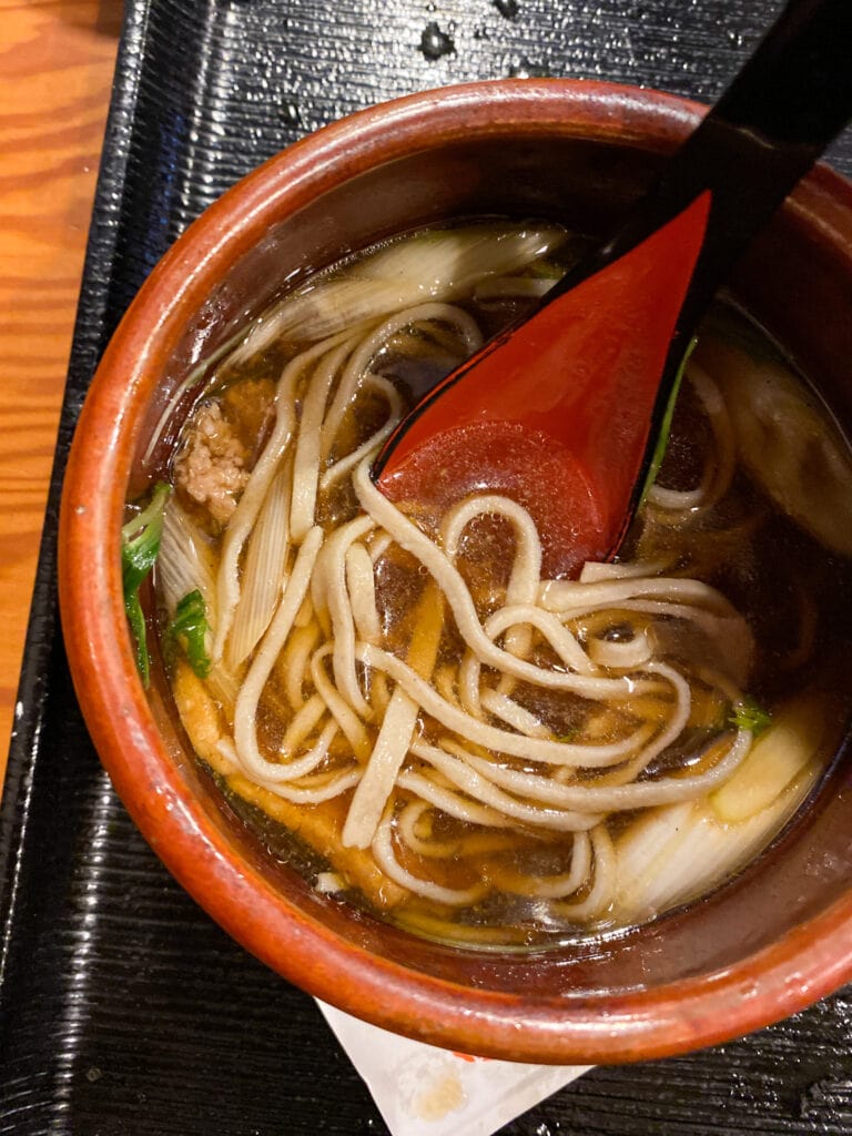 Gluten free soba at Genji Soba in Osaka.