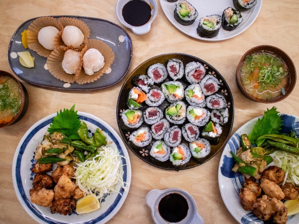 Gluten free sushi and karaage in Osaka Japan