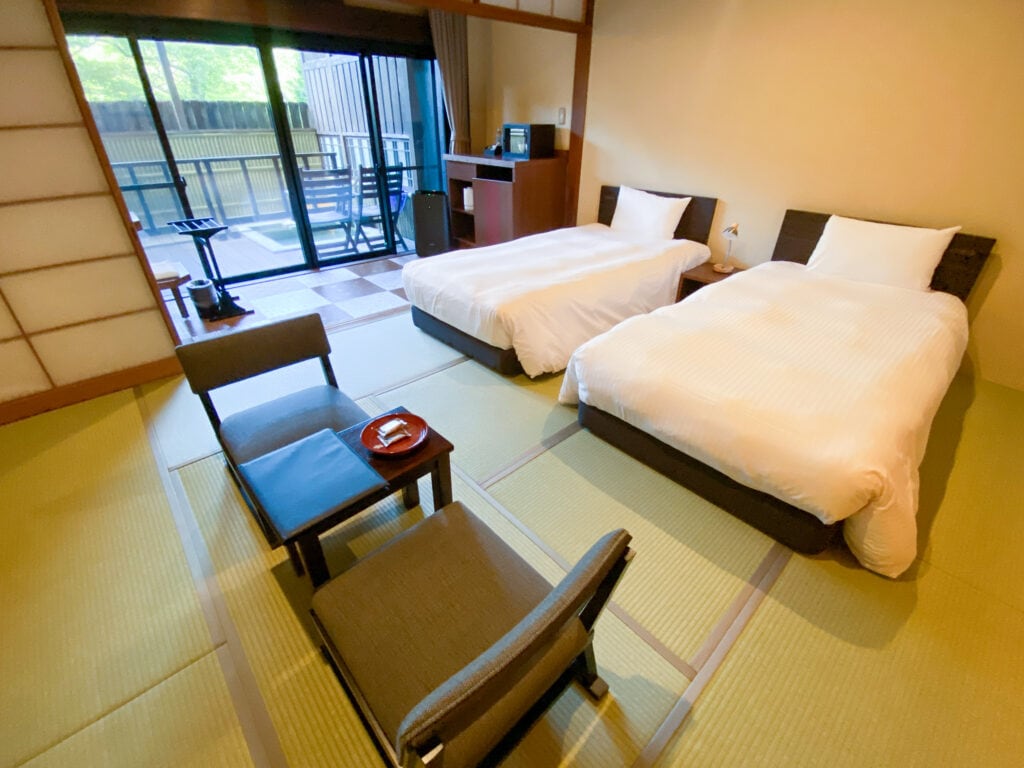 Two beds in a Japanese ryokan