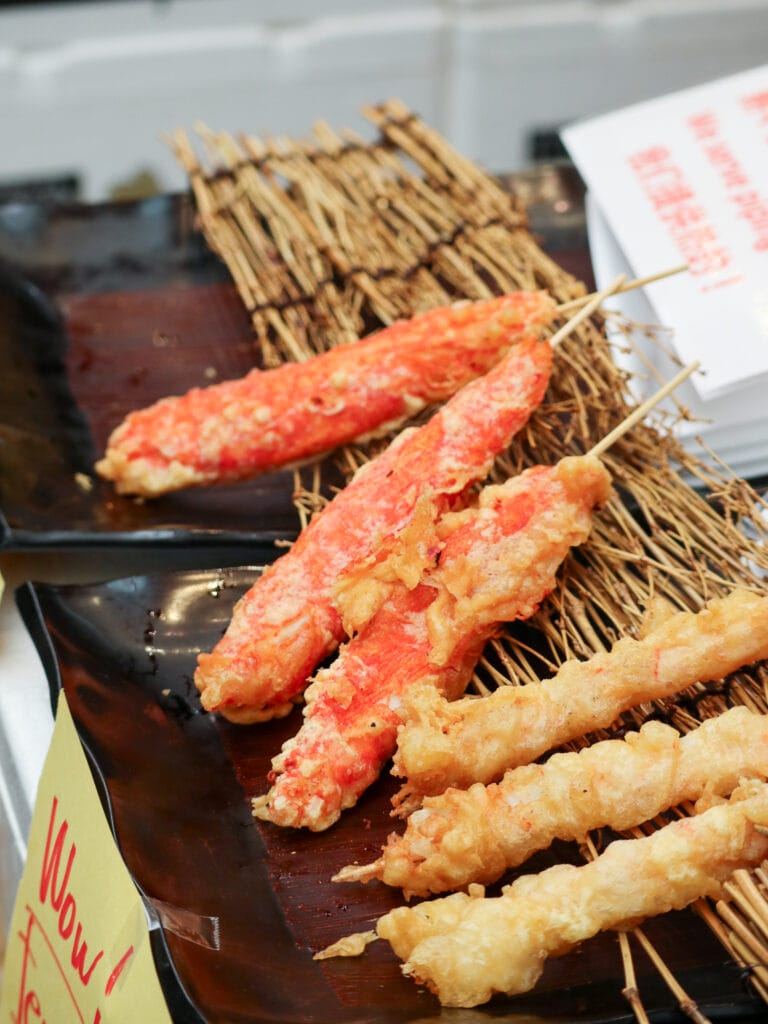 Tempura crab sticks in Osaka market