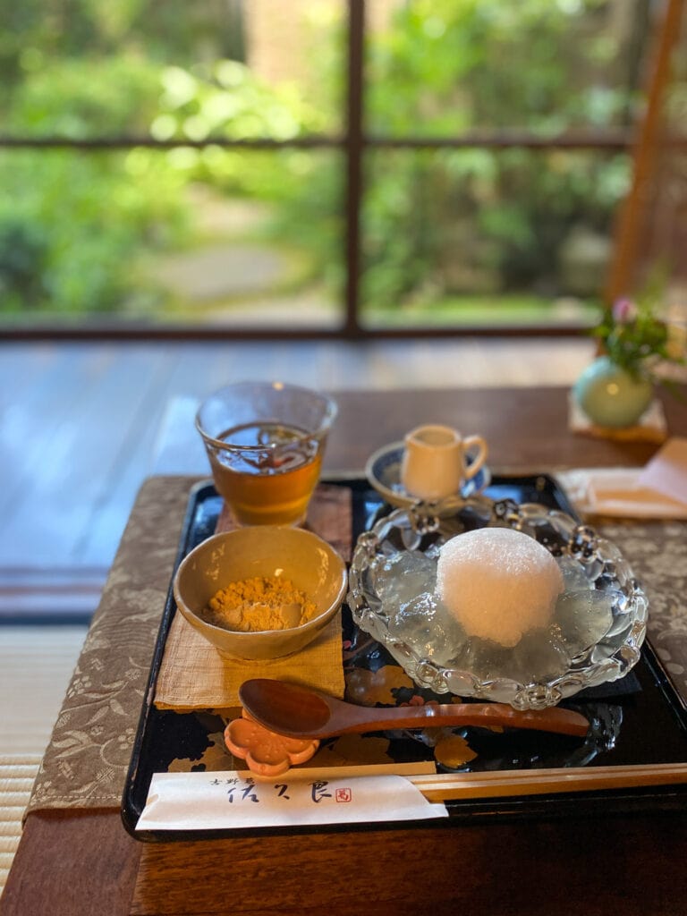 Mochi in tea house in Nara Japan