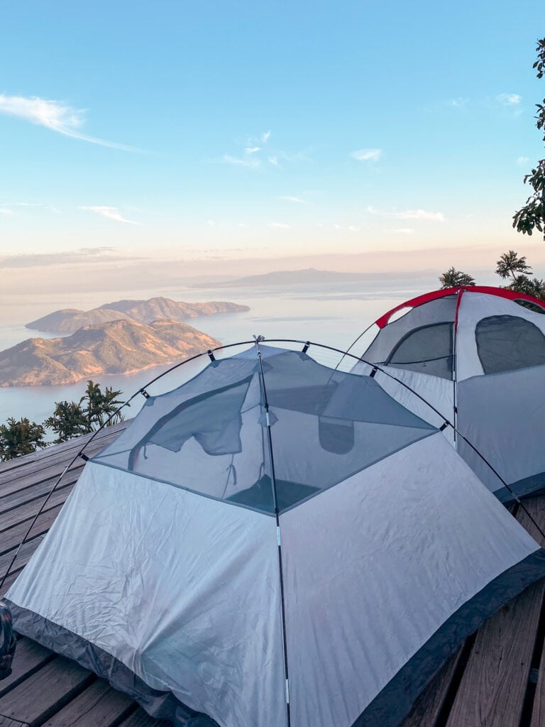 Tunco Life tents on summit of conchagua volcano